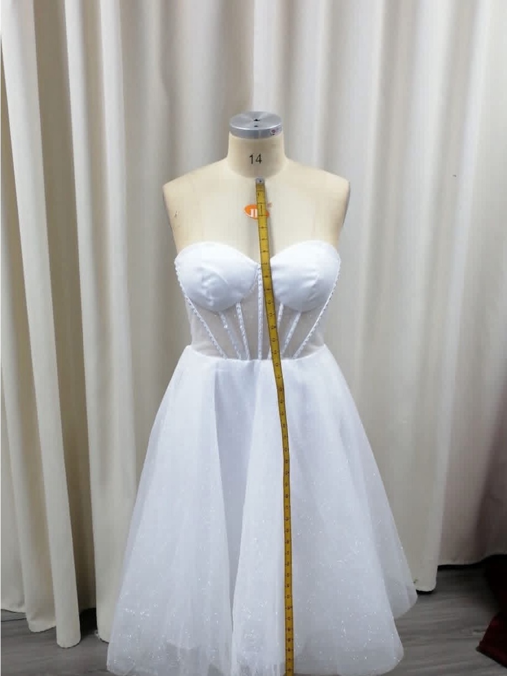 White Strapless A-Line Tulle Party Dress